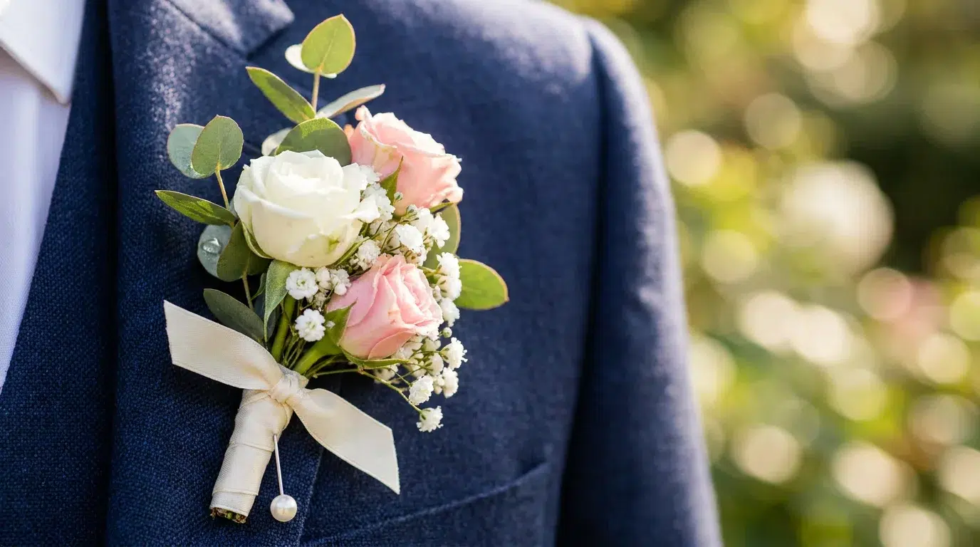 La boutonnière et les bretelles comme touches personnelles