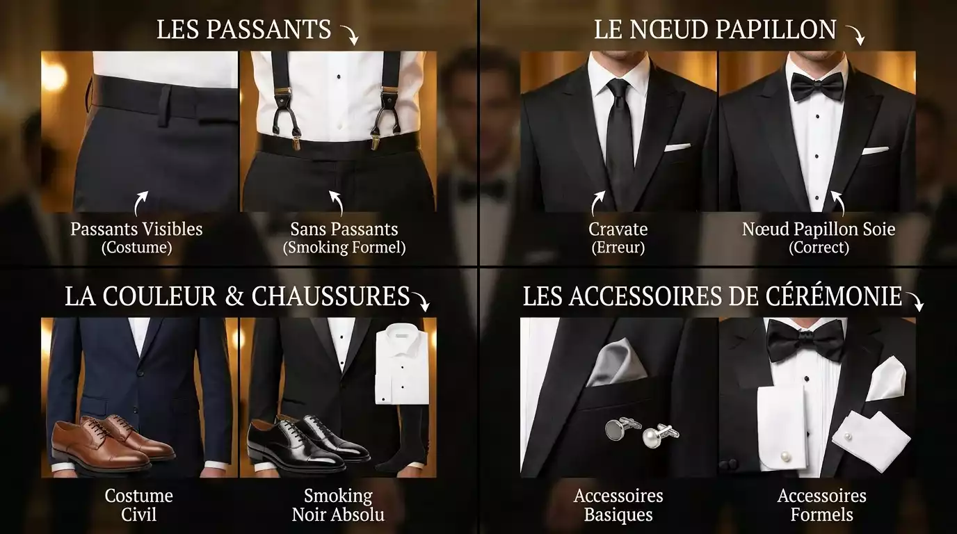 Les erreurs fréquentes à éviter (ceinture, cravate, chaussures)